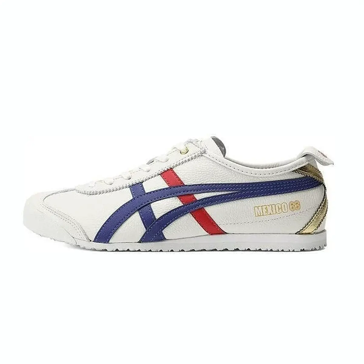 Onitsuka Tiger ASICS Mexico 66 White Dark Blue Red Gold Versatile Durable Non-slip Low Top Sneakers Unisex 1183B511-100