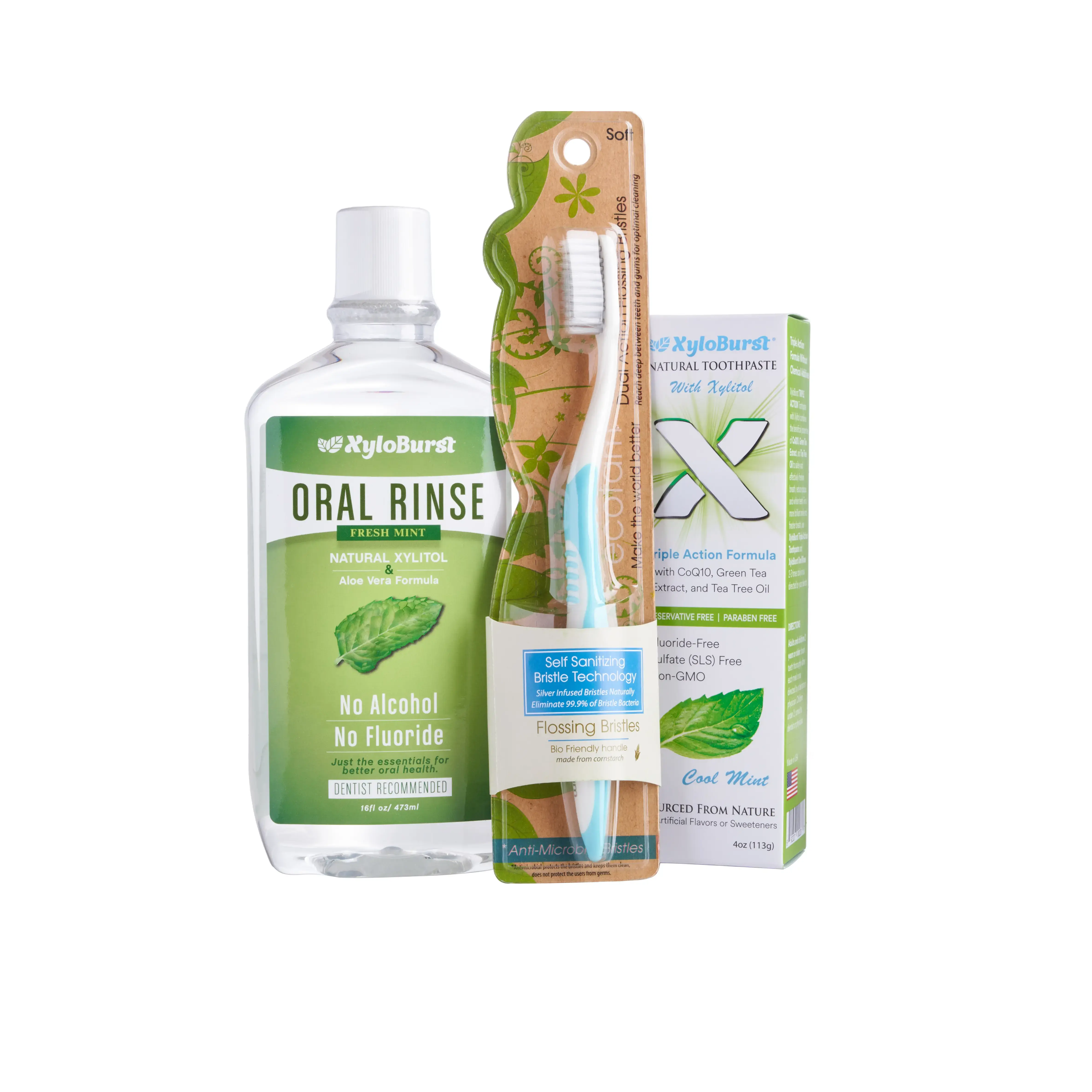 Daily Oral Care Bundle - Green Tea Infused Toothpaste, Soft-Bristle Toothbrush for Nasal & Oral Care Needs