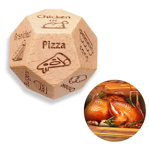 Food selection dice, 1.18-inch food decision dice, wooden date night anniversary dice, dinner selection dice, suitable for couples, lovers, spouses, Valentine's Day, anniversary, and birthday gifts.