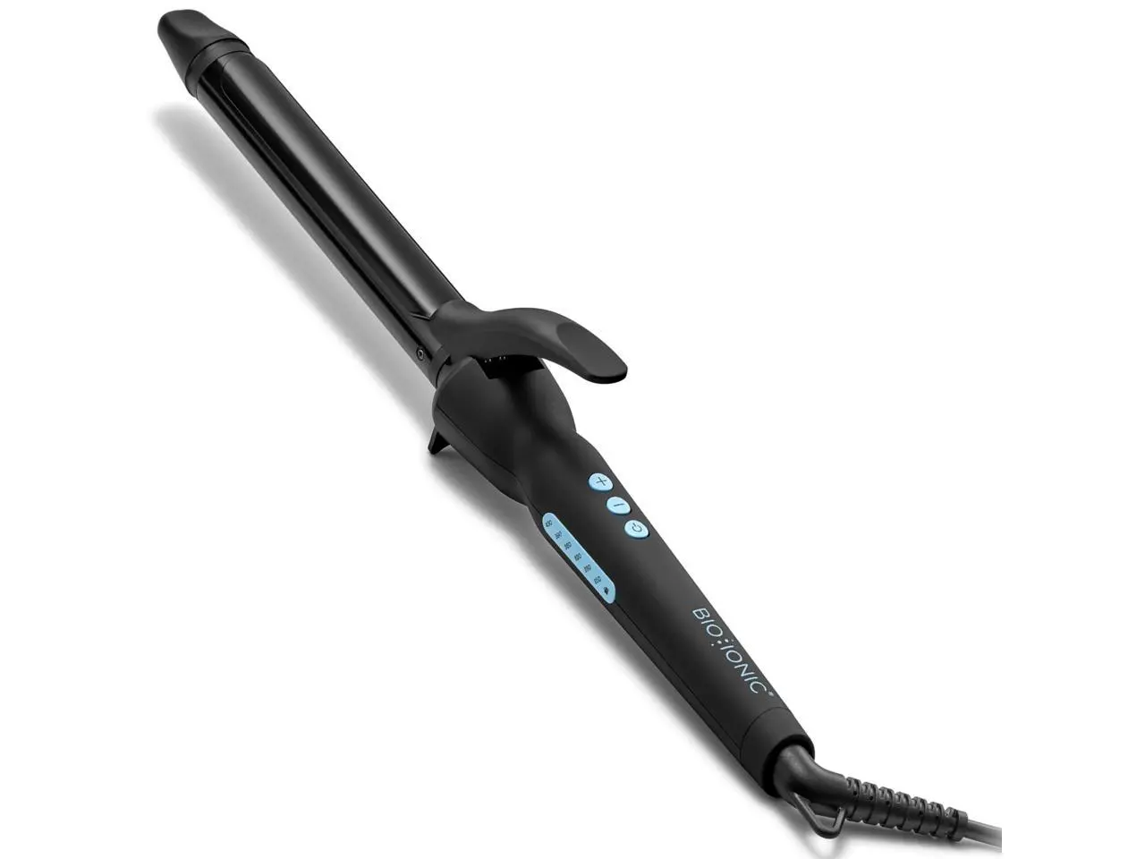 BIO IONIC Z-FGTST-CL 1 Inch Curling Iron With Long Barrel - Cool Touch Grip - 2" Longer Barrel Than Average - Variable Heat Setting - Swivel Cord - 9ft Cord Length
