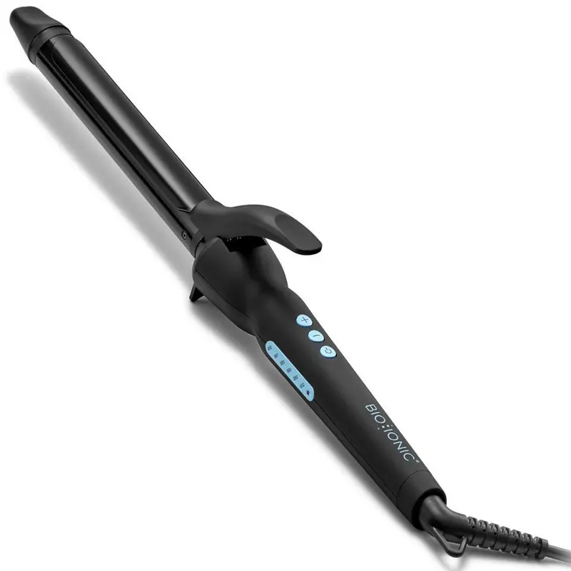 BIO IONIC Z-FGTST-CL 1 Inch Curling Iron With Long Barrel - Cool Touch Grip - 2" Longer Barrel Than Average - Variable Heat Setting - Swivel Cord - 9ft Cord Length