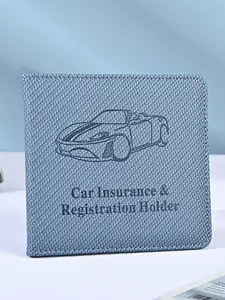 2026 New Car Insurance Document Holder, Travel Document Holder, Leather Car File Organizer, Carbon Fiber Texture, Wear-Resistant, Unisex