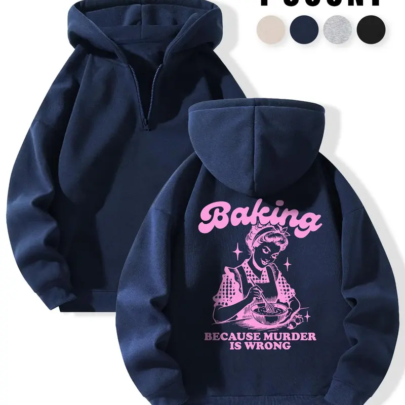Women's Letter Print Drop Shoulder Hoodie, Fashion Casual Hooded Sweatshirt for Daily Holiday Outdoor Wear, Women Clothing for Fall & Winter, Casual Graphic Hoodie