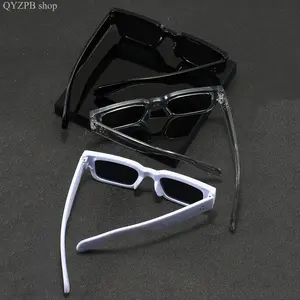 3 Pcs Lightweight Square Glasses for Men & Women - Anti-Reflective, UV Protection, Black/White/Transparent Frames - Stylish Eyewear for Driving, Festivals, Daily Wear, and Outdoor Activities