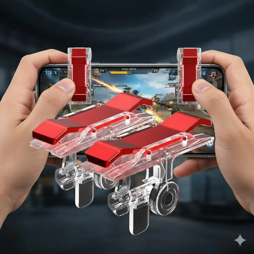 Dual Stick Phone Game Controller, Shooting Gamepad for PUBG Mobile & Call of Duty Mobile, L1R1 Trigger Mapping, Non-Slip Grip, Portable Mobile Gaming Joystick, Aim Assist, 2-Pack Tactical Mobile Game Accessories, Game Night Gadget, Game Peripherals
