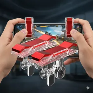 Dual Stick Phone Game Controller, Shooting Gamepad for PUBG Mobile & Call of Duty Mobile, L1R1 Trigger Mapping, Non-Slip Grip, Portable Mobile Gaming Joystick, Aim Assist, 2-Pack Tactical Mobile Game Accessories