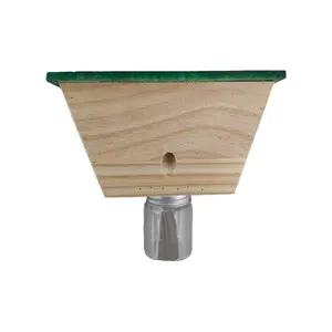 Outdoor Wooden Bee Trap, Pentagon Hanging Wood Bee Traps, Best Bee Catcher, Detachable Chamber Insect Trap