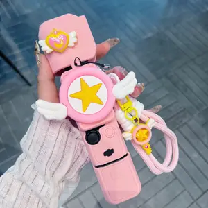 Luxury Cute Cartoon Handmade DIY Silicone Camera Case, Full Protection for Dji Pocket3, Ultra-Thin Soft Gel, Portable with Lanyard, Cartoon Soft Silicone Protective Cover