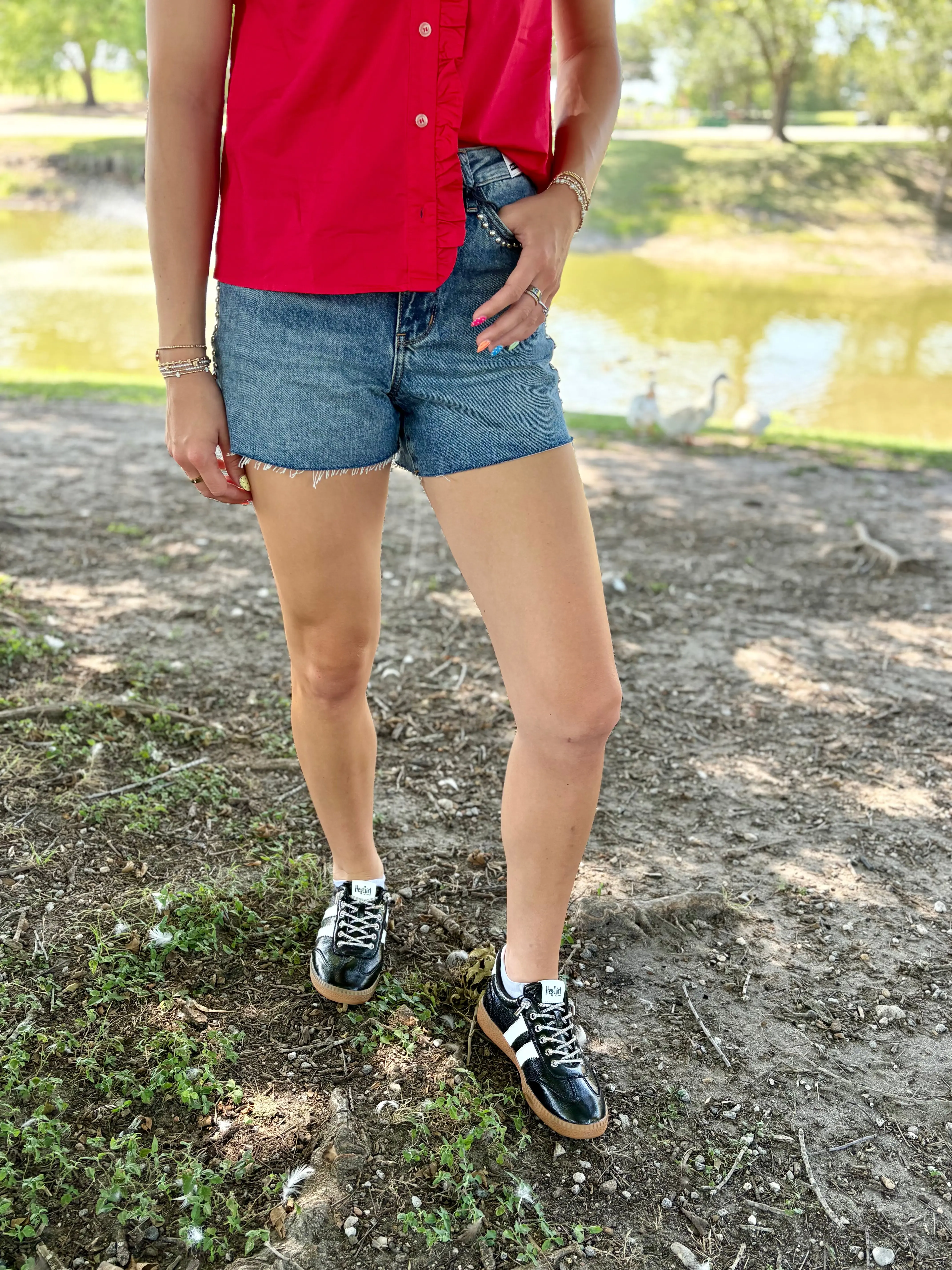 Studded Denim Shorts by Judy Blue