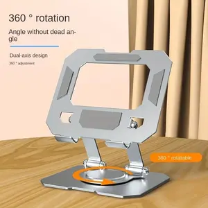 360 Degree Metal Desktop Stand, Laptop Stand, Computer Stand, Foldable and Adjustable Ergonomic Design, Durable Aluminum Alloy Structure, Ideal for Office Use