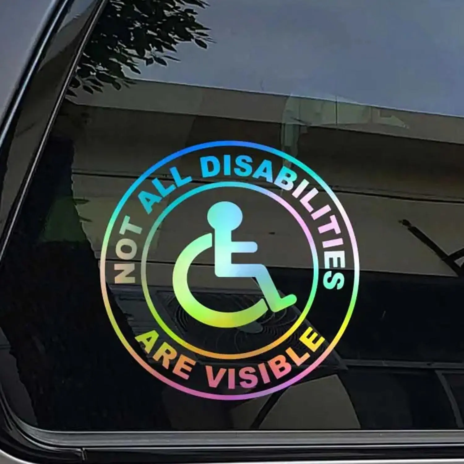 Disabled Reminder Car Sticker, Not All Disabilities Are Visible Car Sticker, Car Exterior Decoration Accessories, Adhesive Vinyl Decal