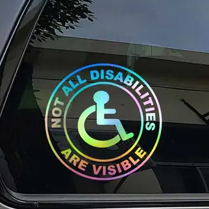 Disabled Reminder Car Sticker, Not All Disabilities Are Visible Car Sticker, Car Exterior Decoration Accessories