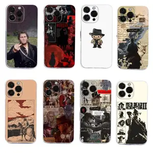 Red Dead R-Redemption Morgan RDR Phone Cases For iPhone 17 Promax Pro Air 16 Plus 15 14 13 12 Transparent Shockproof Protective Cover Smartphone Cellphone