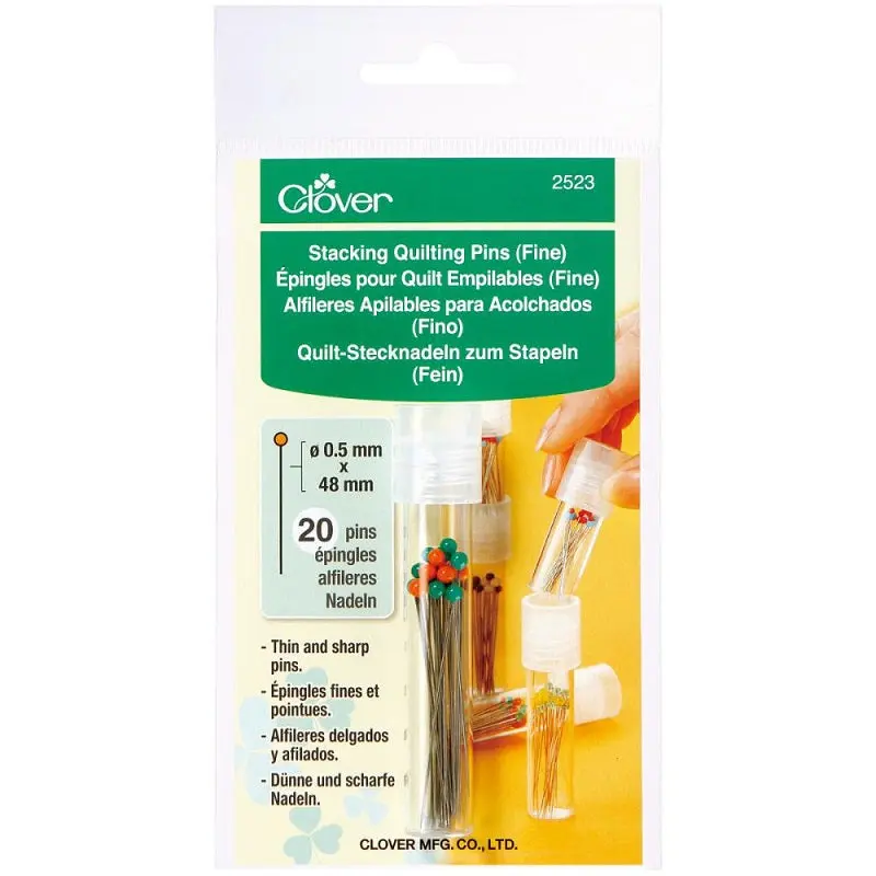 Clover 20pc Fine Stacking Quilting Pins CL2523