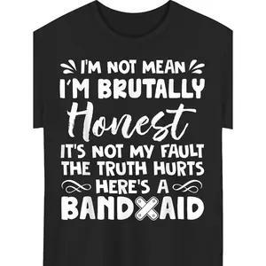 Honest Not Mean Summer Short Sleeve T Shirt Casual Crew Neck Digital Heat Transfer Print Unisex All Season 2025