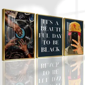 3 Counts Aluminum Alloy Framed Painting, Retro Vinyl Record And Modern Portrait Art Pictures, Home Decoration For Living Room, Bedroom, Office, Restaurant, Hallway Wall Decor, Odorless Print Artwork, Luxury Perfect Gift For Friends And Family