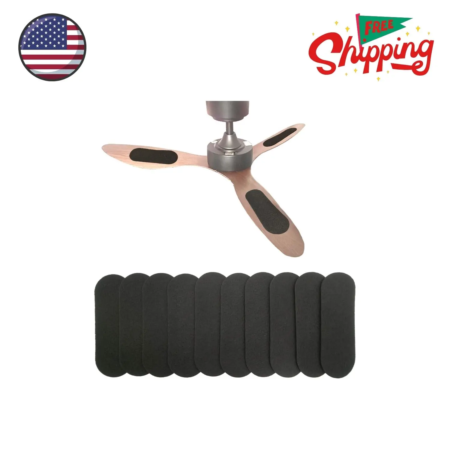 10 Pack Ceiling Fan Filters, Activated Coconut Charcoal Fan Blade Air Purifier Pads