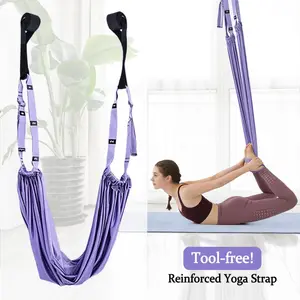 1Pcs Aerial Yoga Stretch Strap No Installation Needed Yoga Sling for Yoga Fitness Ballet Dance Gymnastics Training Leg Swing Strap