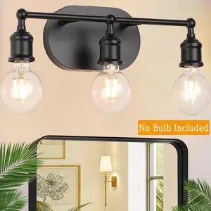Bathroom Light Fixtures without Bulbs, Black Modern Vanity Lights Bathroom Wall Lamp for Mirror Kitchen Living Room Hallway Cabinet Porch