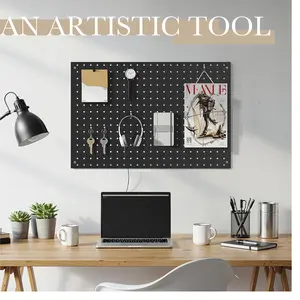 108pcs Black Pegboard Wall Organizer Kit 12x24 Metal Panels Hooks for Garage Workbench Shed Storage Flexible Durable Easy Install Customizable Layout