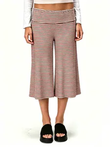 New Striped Flowy Wide Leg Seven-Eleven Pants, Low Waist Casual Pants, Comfortable and Stylish Bottoms for Daily Wear