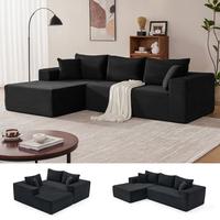 Black-Left Facing Chaise