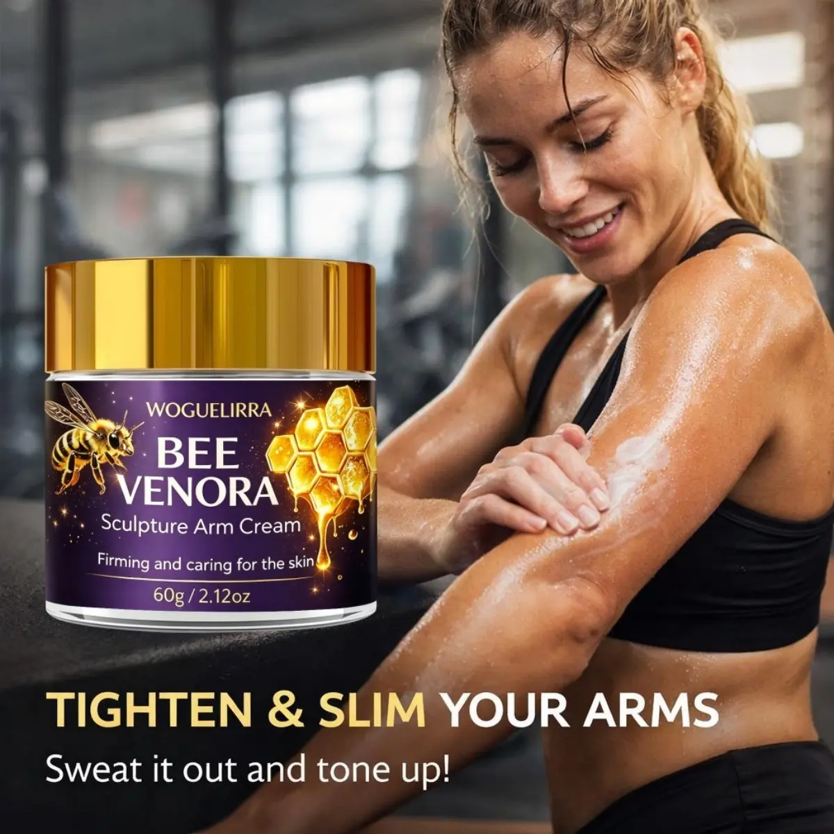 60g Instant Firming Bee Venom Cream, Arm, Abdomen, Thigh, Buttock Tightening Cream, Moisturizing Hydrating Body Sculpting Cream for All Skin Types