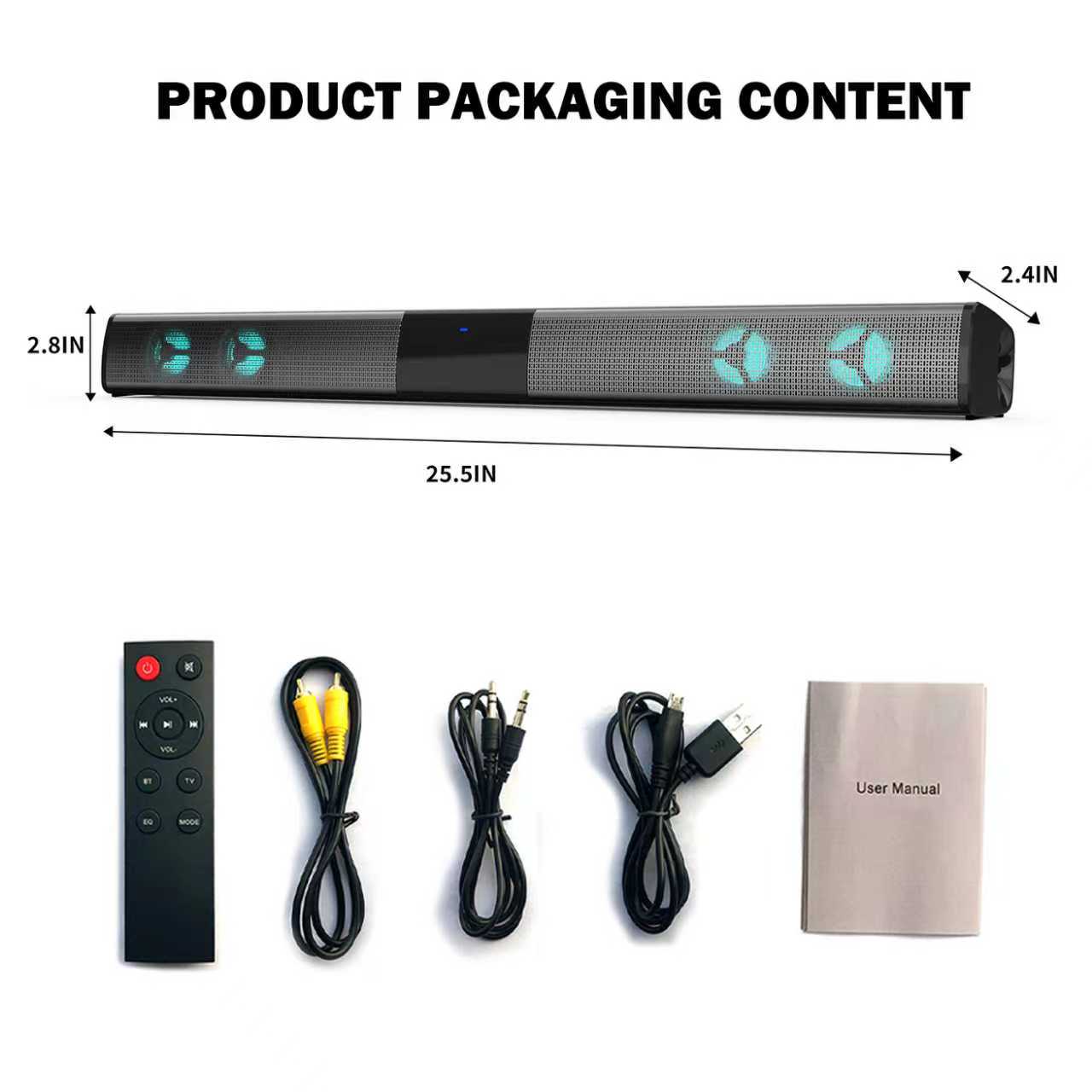 New Wireless Wired Computer PC/TV Stereo Speakers 4D Surround Soundbar Hifi Subwoofer LED for Laptop Notebook Theater Grade