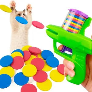 Upgraded Silent Catapult Toy Set, Includes 15 Teaser Coins & 1 Launcher, Indoor Interactive Hunting Game, Quiet Design