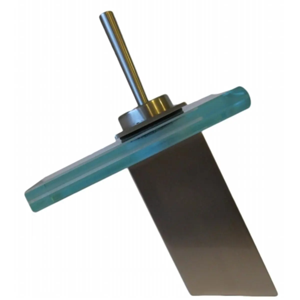 Novatto  Brushed Nickel Waterfall Lav Faucet with Clear Glass