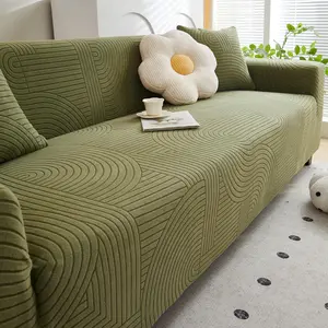 Geometric Pattern Sofa Cover, 1 Count Soft Breathable Elastic Sofa Slipcover, Dustproof Couch Protector, Dustproof Decorative Sofa Cover for Home Living Room Bedroom Office, Sofa Cushion Cover