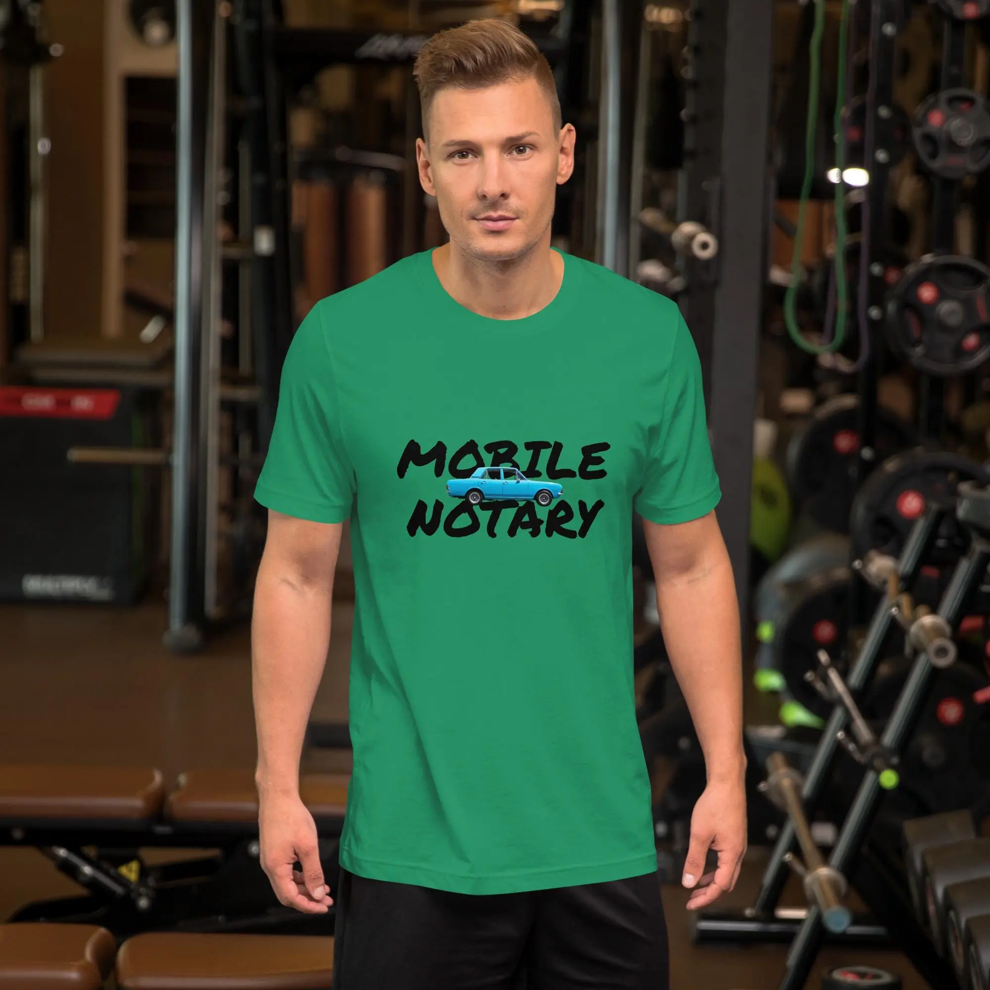 Mobile Notary Blue Car Unisex t-shirt