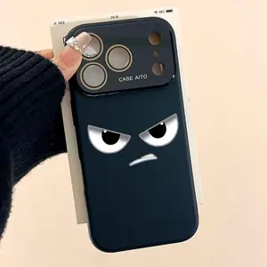 Funny Face Phone Case Ins Style Solid Color Ultra Skin Friendly Touch All Inclusive Lens Cover for Apple iPhone 17 16 15 14 13 12 17 pro max cases girls cases for men  iphone 15 phone case iphone 13 lovely gift durable cover gift beautiful luxury trendy