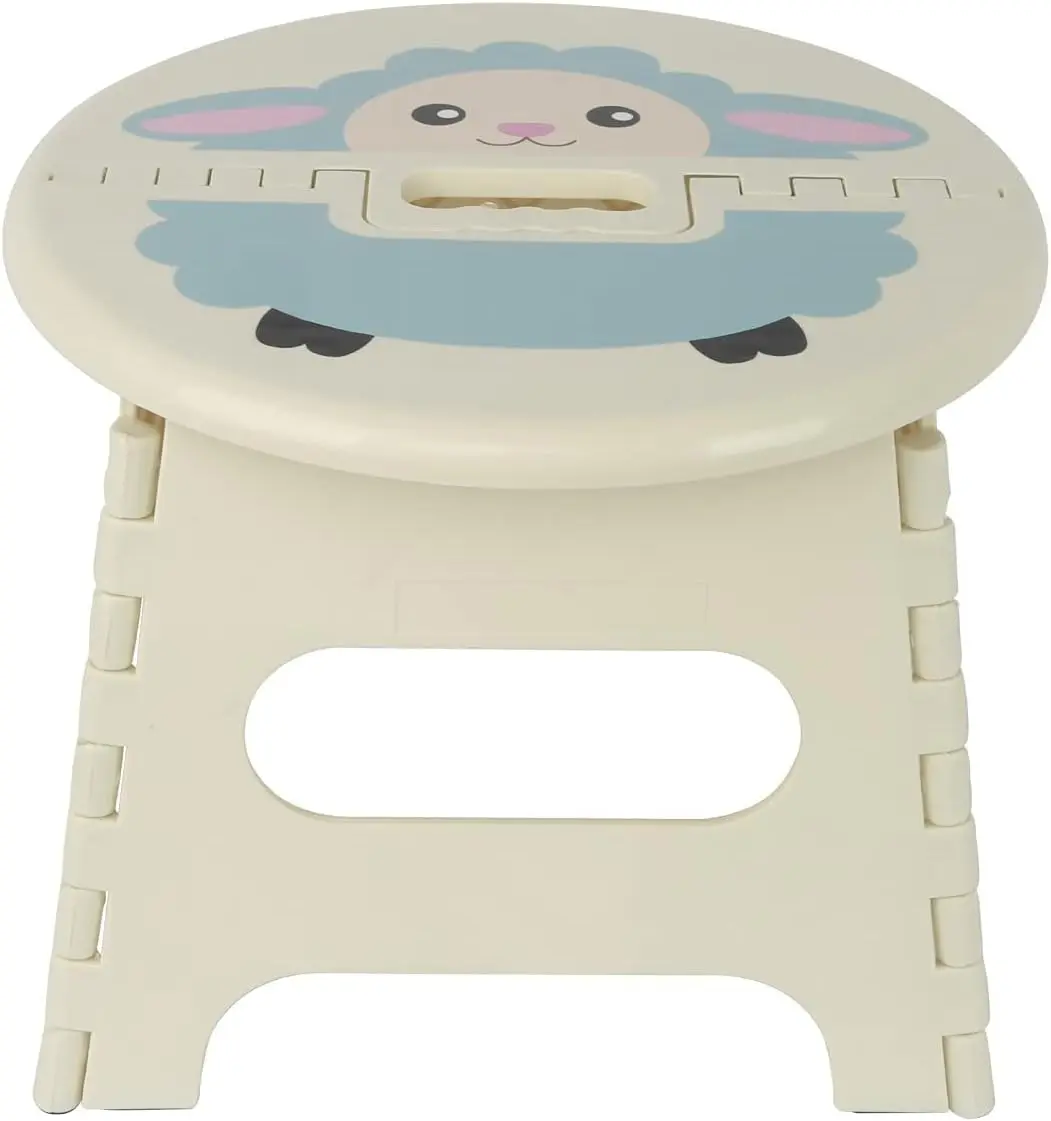 Cute Foldable Stool Plastic Step Stool for Bathroom, Living Room