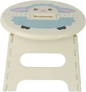 Cute Foldable Stool Plastic Step Stool for Bathroom, Living Room