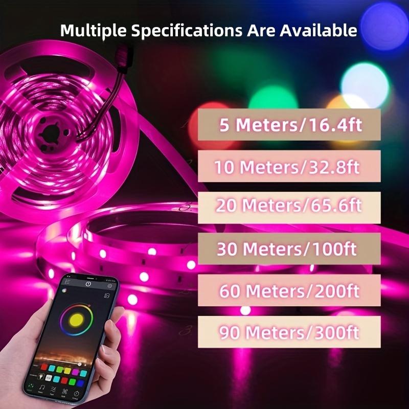 [Music Sync LED Strip]200FT RGB Color Changing Lights, 10 Modes & Bluetooth Smart App Control.Easy Installation for Room Aesthetic, Create Your Dream Room! Smart RGB LED Light Strip with App