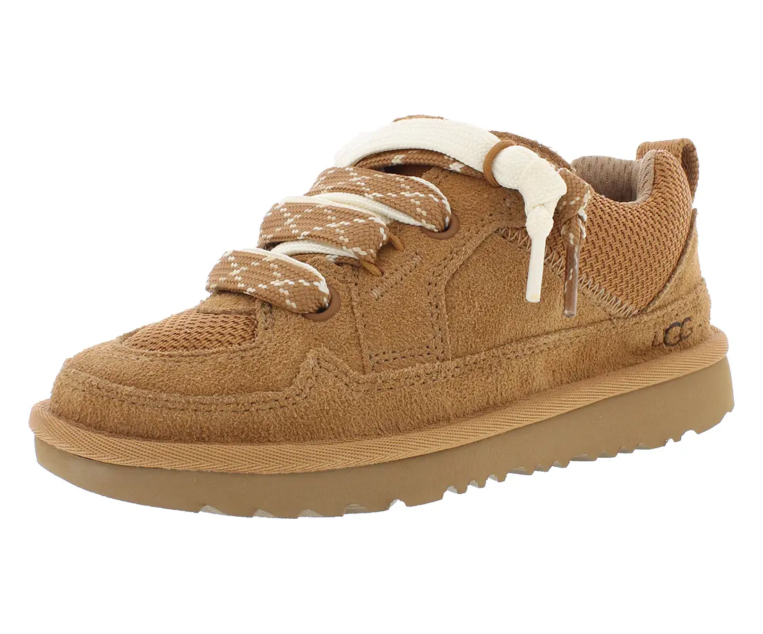 UGG Lo Lowmel Suede GS Boys Shoes, Color: Chestnut