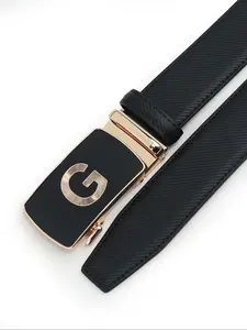 Men's Business Fashion Letter Design Automatic Buckle Belt, Casual Waistband for Jeans Trousers, Fashion Belt for Party, Daily Clothing Decor, Trendy Exquisite Belt for Gift