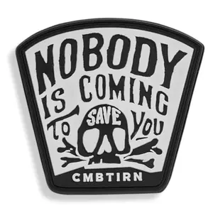 Nobody Is Coming To Save You Skull PVC Velcro Patch Geometric Embroidery Design Western Embroidery