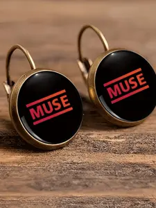 Glass dome lever earrings, retro rock band periphery, fan declaration earrings for alternative rock fans