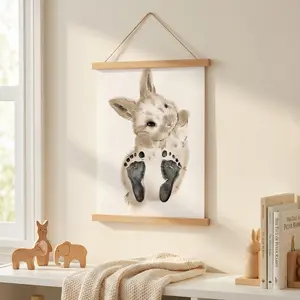 Footprint Keepsake Frame, DIY Handprint & Pet Paw Print Memory Display Shadow Box, Home Decor Gift for New Parents, Pet Owners and Families