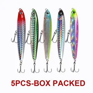 5pcs-Box Pack Slow Sinking Pencil Bait Pencil Popper Lures Hard Bait Pencil Lure Fishing Plugs for Salmon Redfish Trout Bass Amazing Gifts for Men