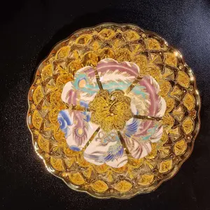 Gilded Phoenix & Floral Glow-in-the-Dark Artisan Porcelain Teacup