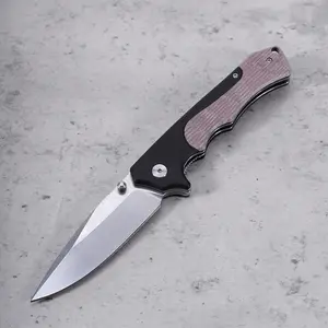 Portable EDC multifunctional tactical outdoor folding knife with a non-slip linen ergonomic handle; convenient pocket/belt clip for easy carry; outdoor cutting tool designed specifically for climbing and fishing; an essential item for camping and hiking.