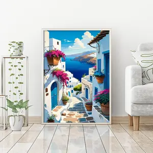 Landscaping DIY 5D Diamond Art Set,Full Diamond Point Painting with Diamond Gemstone Arts and Crafts,Home Decor Painting Gifts Canvas Cross Stitch Kit