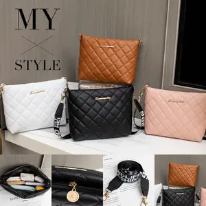 Small Messenger Bag For Women Trend Lingge Embroidery Female Shoulder Bags Fashion Chain Ladies Crossbody Purse Strap Quilted Puffer Adjustable