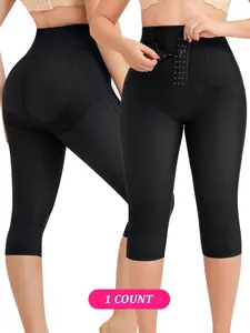 Women's Adjustable Hooks High Waist Shapewear Capris Leggings, Tummy Control Butt Lift Skinny Shaper Capri Pants, High Stretch Shapewear Bottoms for Daily Wear