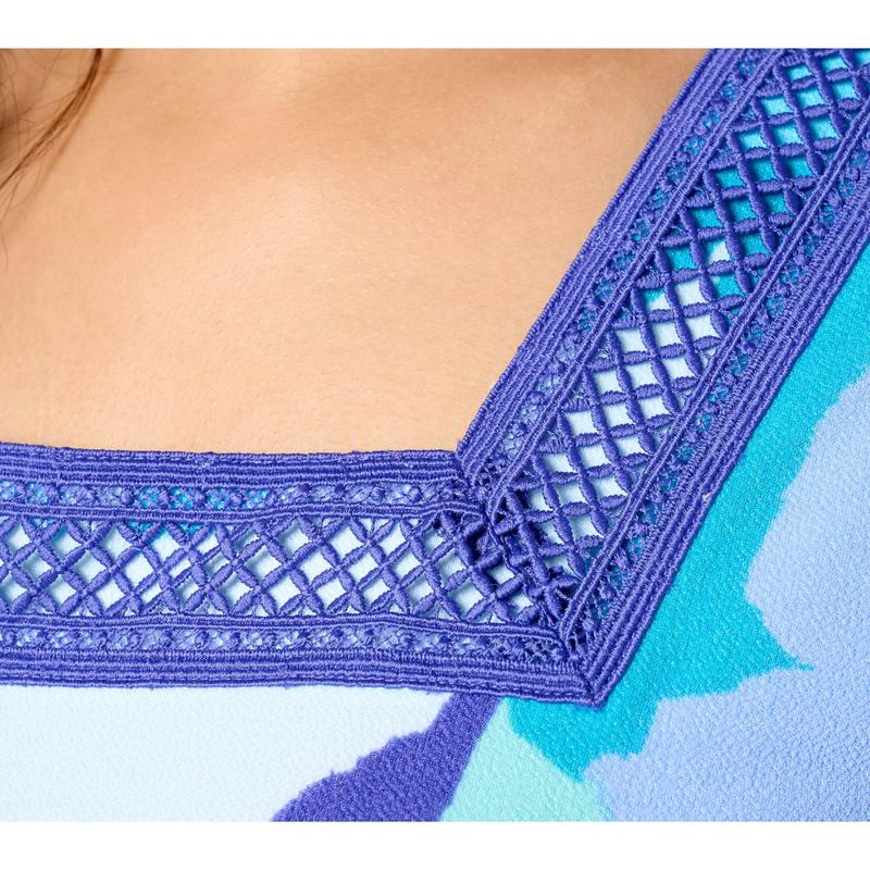 Isaac Mizrahi Live! Petite Printed Pebble Knit Square Neck Dress