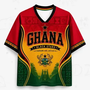 Custom Ghana Mesh Jersey, Personalized Ghana Football Shirt, Ghana Jersey with Name Number, Black Stars Fan Gift TSX