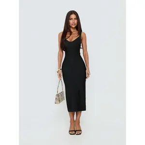 Justina Bandage Midi Dress Black